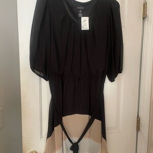 Elegant Black and Cream Dress
